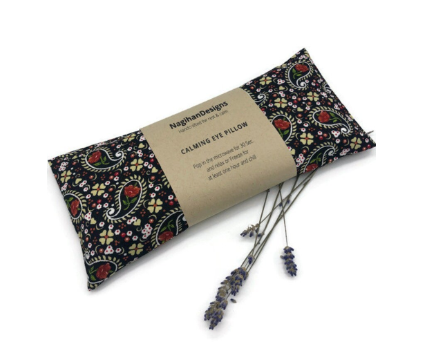 Lavender eye pillow with oriental fabric design nagihandesigns 