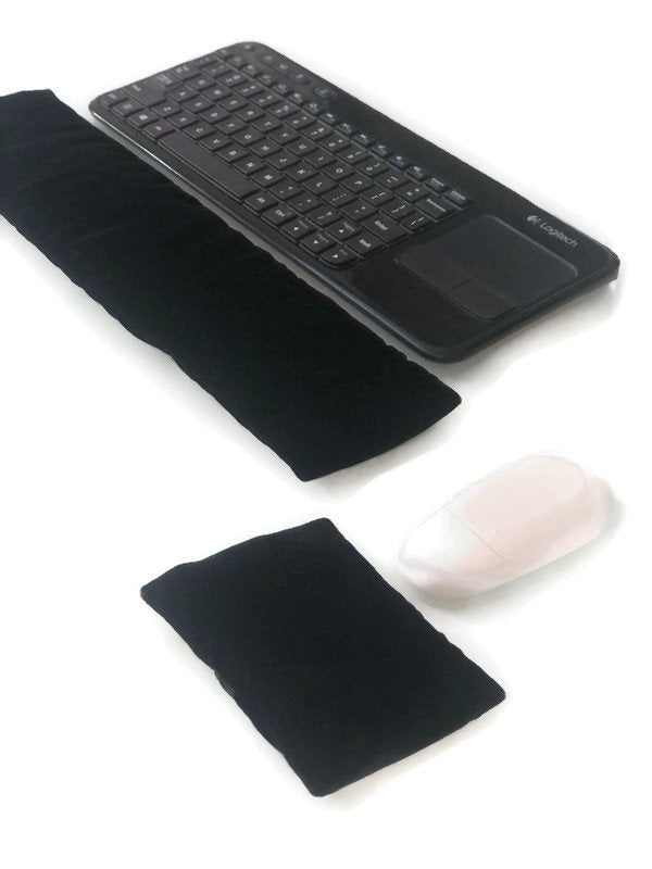 Black Velvet Keyboard and Mouse Wrist Rest Set